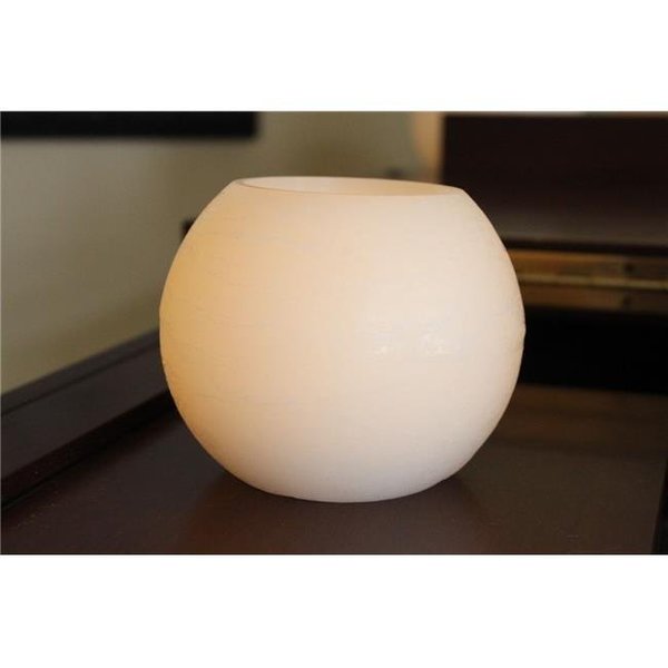 Ecogecko EcoGecko 87003 8 in. Wax Moonsphere LED Flameless Candle with 5 Hour Timer 87003